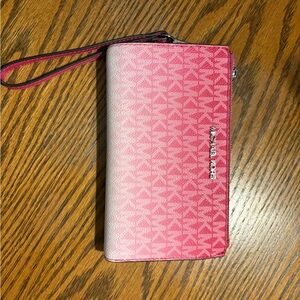 Michael Kors Gradient Pink and Cream Wristlet